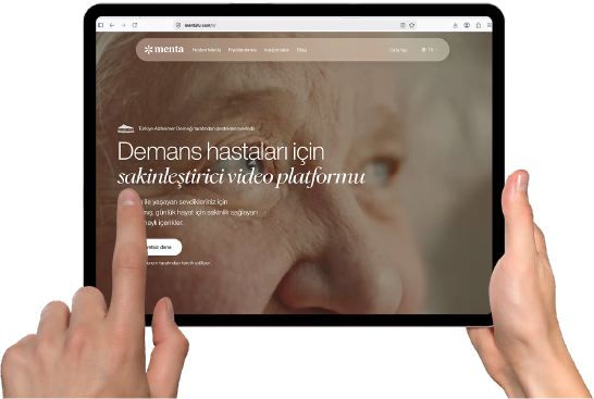 Menta TV platformunu gösteren tablet