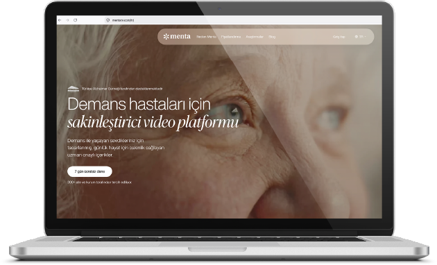 Menta TV platformunu gösteren dizüstü bilgisayar